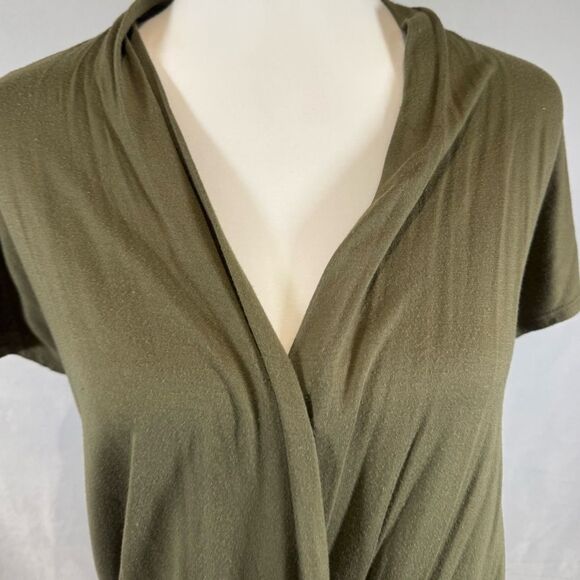Cato army green faux wrap top size small - Picture 2 of 6